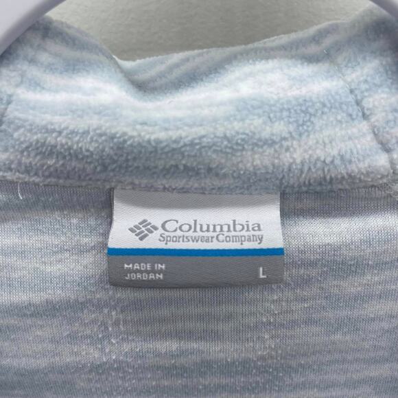 Columbia Light Blue Heathered 1/4 Zip Lightweight Fleece Pullover - Picture 4 of 5